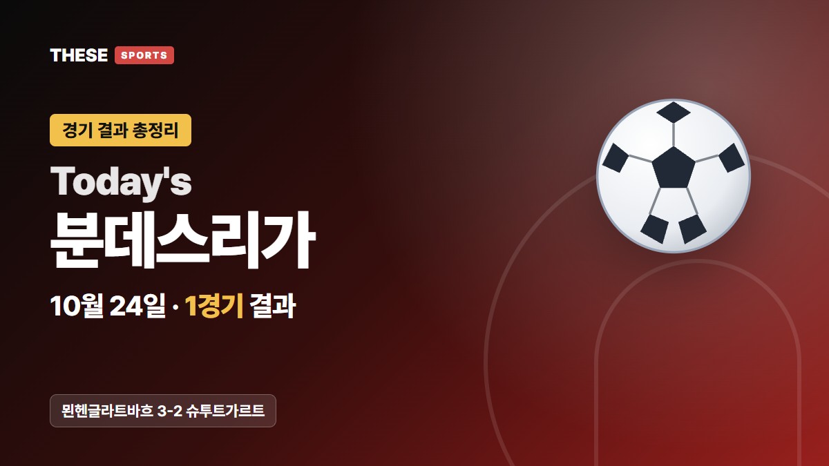10월 24일 분데스리가 경기 결과 Today's 분데스리가 썸네일