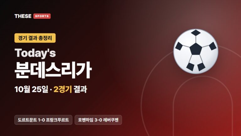 10월 25일 분데스리가 경기 결과 Today's 분데스리가 썸네일
