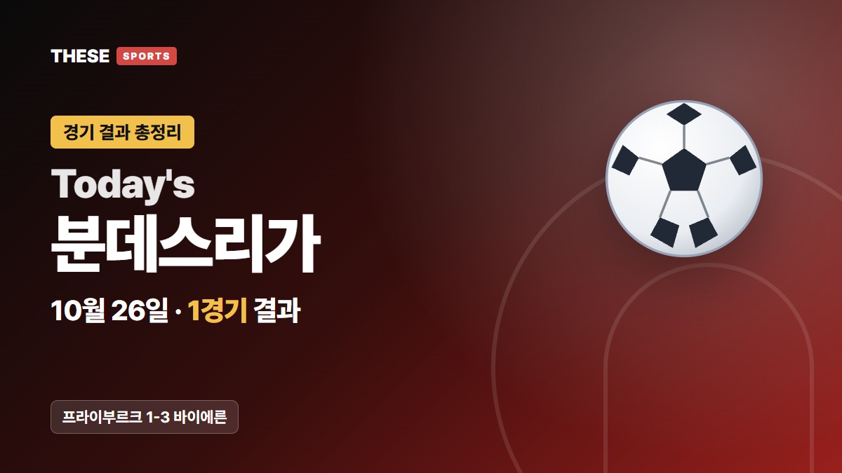 10월 26일 분데스리가 경기 결과 Today's 분데스리가 썸네일