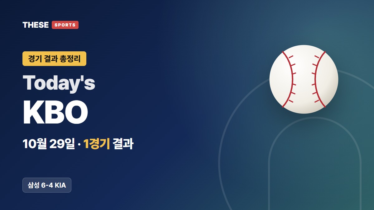 10월 29일 KBO 경기 결과 Today's KBO 썸네일
