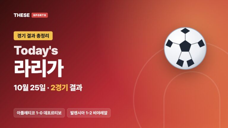 10월 25일 라리가 경기 결과 Today's 라리가 썸네일