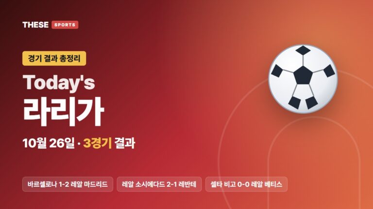 10월 26일 라리가 경기 결과 Today's 라리가 썸네일