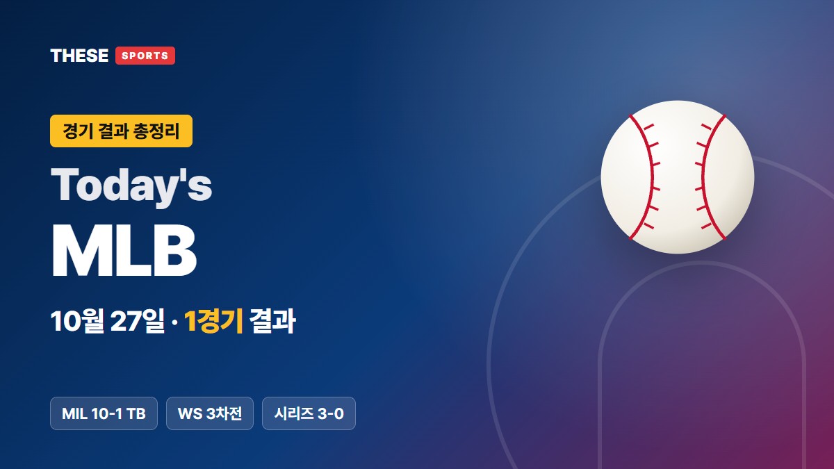10월 27일 MLB 경기 결과 Today's MLB 썸네일