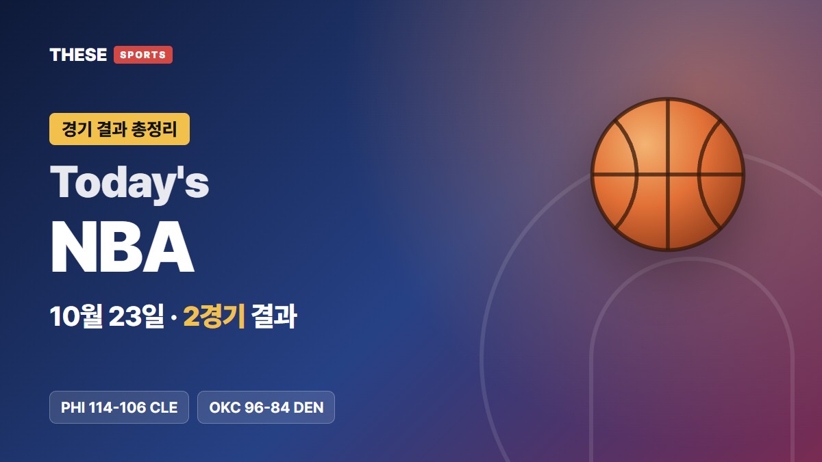 10월 23일 NBA 경기 결과 Today's NBA 썸네일